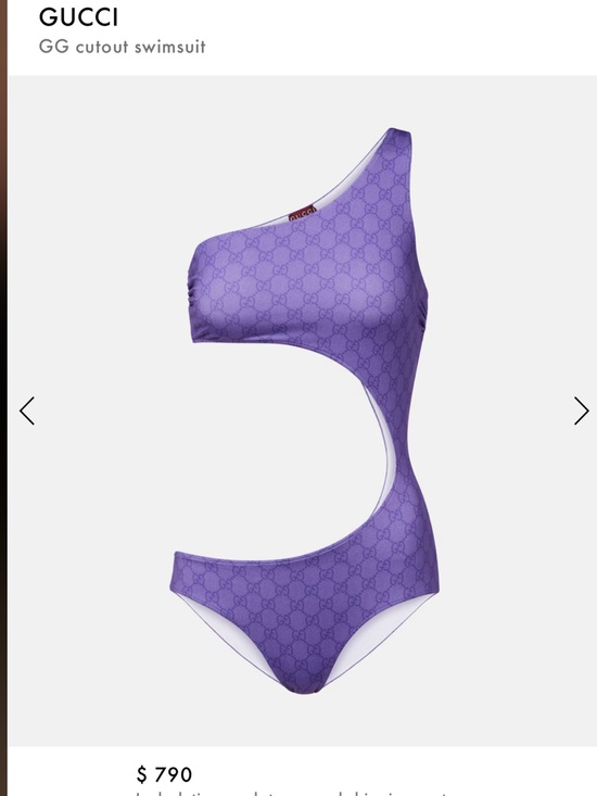 Gucci Other - Gucci Purple One-Shoulder GG Cutout Swimsuit